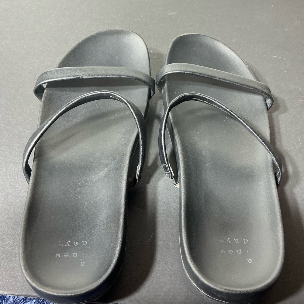 Black Slide Sandals - Picture 3 of 5